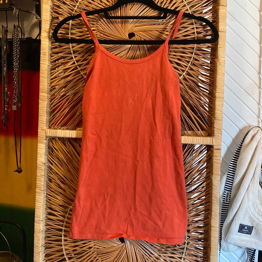 BKE orange extra long tank top